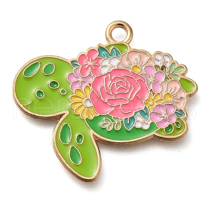 Animal Flower Alloy Enamel Pendants ENAM-Q508-01B-1