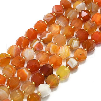 Natural Banded Agate Beads Strands G-I376-A57-01-1