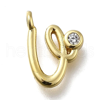 Brass Micro Pave Cubic Zirconia Pendants KK-B132-12G-V-1