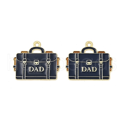 Father's Day Alloy Enamel Pendants ENAM-V001-03B-G-1