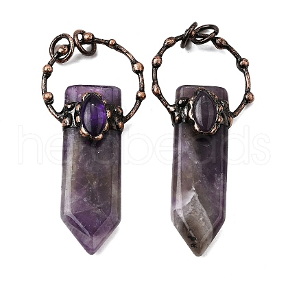 Natural Amethyst Sword Shape Big Pendants G-Q350-07I-1