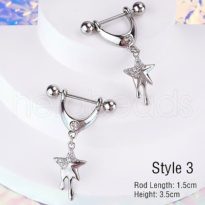 316L Surgical Stainless Steel Pave Clear Cubic Zirconia Nipple Stirrup FS-WGDE58A-03-1