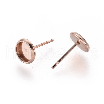 304 Stainless Steel Stud Earring Settings X-STAS-K131-A-01RG-1