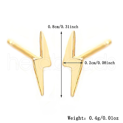 S925 Sterling Silver Lightning Stud Earrings OB5526-1-1