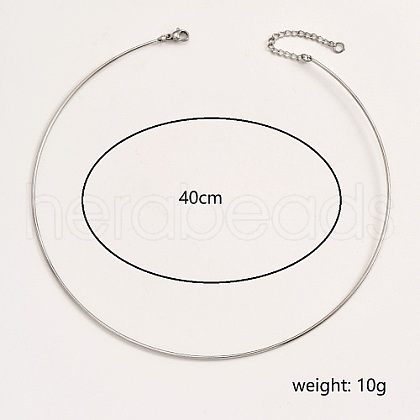 Stainless Steel Simple Thin Collar Necklace QV1917-2-1
