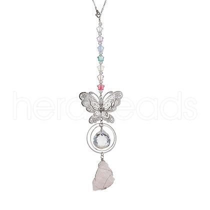 Brass Butterfly Hanging Ornaments HJEW-JM02586-1