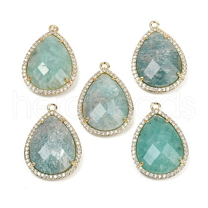 Natural Amazonite Faceted Pendants G-K347-12G-04-1