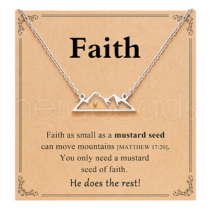 Mountain 216 Stainless Steel Mustard Seed Pendant Necklaces for Women WG511AE-04-1