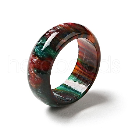 Resin Plain Band Finger Ring for Women RJEW-C034-01A-1