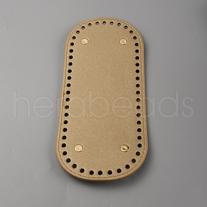 Oval PU Leather Knitting Crochet Bags Nail Bottom Shaper Pad PURS-WH0001-62A-1