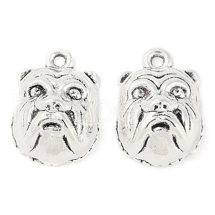 Tibetan Style Alloy Puppy Pendants TIBEP-Q043-262-RS-1