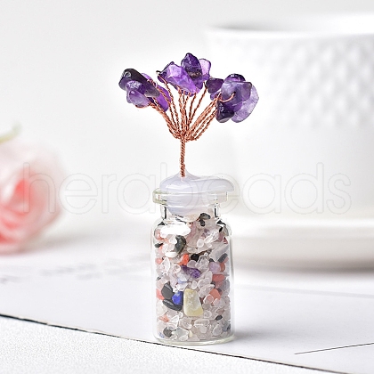 Natural Amethyst Chips Tree Decorations PW-WG81217-01-1