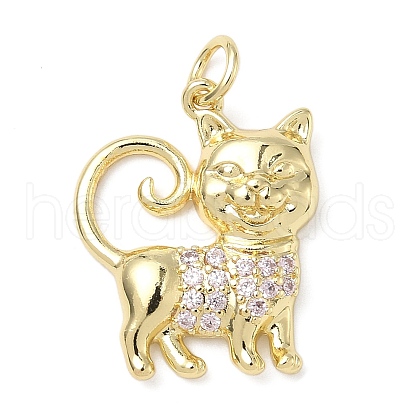 Brass Micro Pave Cubic Zirconia Pendants ZIRC-I356-03G-02-1