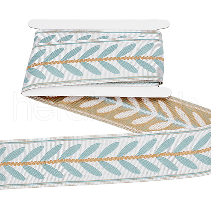 Olycraft 5M Polyester Jacquard Leaf Ribbon OCOR-OC0001-55B-1