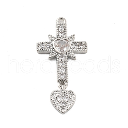 Brass Micro Pave Clear Cubic Zirconia Pendants KK-L228-35P-1