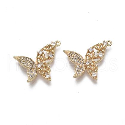 Brass Micro Pave Clear Cubic Zirconia Pendants KK-S355-008-NF-1