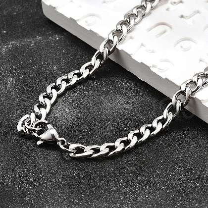 Non-Tarnish 304 Stainless Steel Curb Chain/Twisted Chain Necklace Making X-STAS-A028-N122P-1