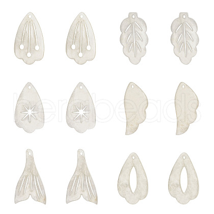 SUPERFINDINGS 6 Styles Natural Capiz Shell Pendants SHEL-FH0001-02-1