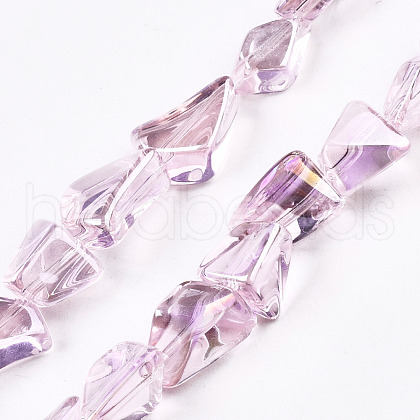 Transparent Electroplate Glass Beads Strands EGLA-T024-01B-02-1