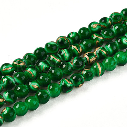Baking Painted Glass Beads Strands DGLA-N010-4mm-04-1