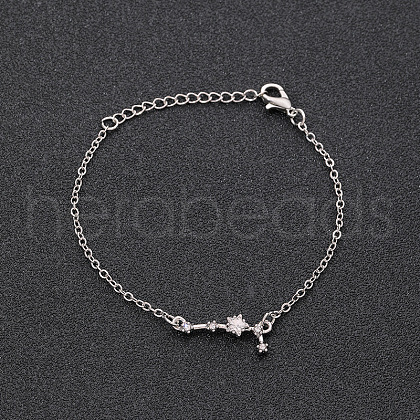 12 Constellations Alloy Rhinestone Link Bracelets WG43B2B-22-1