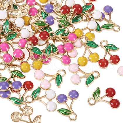 60Pcs 6 Colors Alloy Enamel Charms FIND-TA0002-31-1