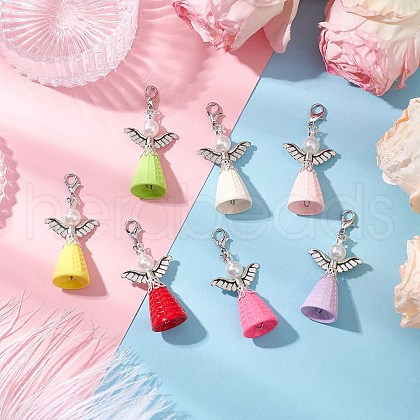 Angel Acrylic Pendant Decorations HJEW-JM03162-05-1