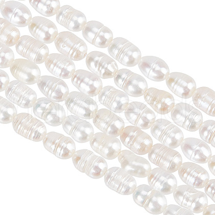 GOMAKERER 1 Strand Grade A Natural Cultured Freshwater Pearl Beads Strands PEAR-GO0001-08-1