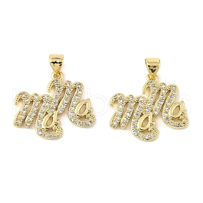 Brass Micro Pave Cubic Zirconia Pendants KK-M324-02H-G-1