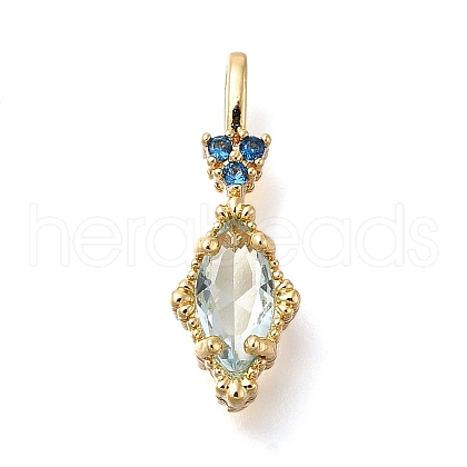 Brass Glass Pendants KK-U061-20G-02-1