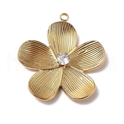 304 Stainless Steel Rhinestone Pendants STAS-P395-11A-G-1