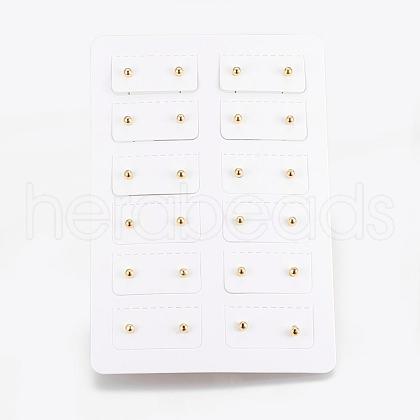 Brass Ear Studs EJEW-E213-A-11G-1
