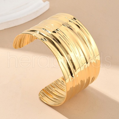 304 Stainless Steel Cuff Bangles for Women AJEW-P127-21G-1
