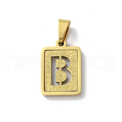 304 Stainless Steel Alphabet Pendants STAS-S152-01G-B-1