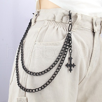 Alloy Curb Chain Multilayer Waist Beads FS-WGFC860-01-1