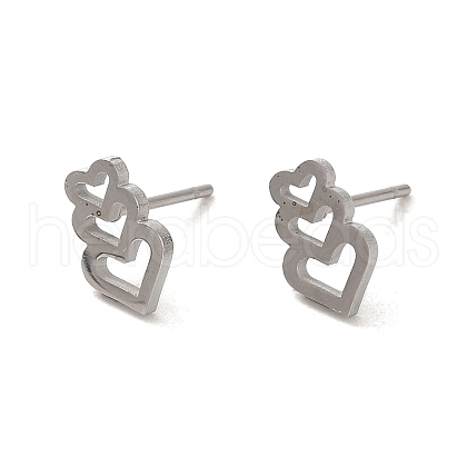 Non-Tarnish 304 Stainless Steel Stud Earrings EJEW-P244-10P-1