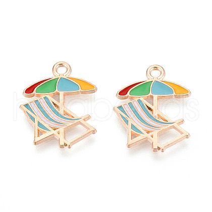 Beach Theme Alloy Enamel Pendants ENAM-T022-33M-1