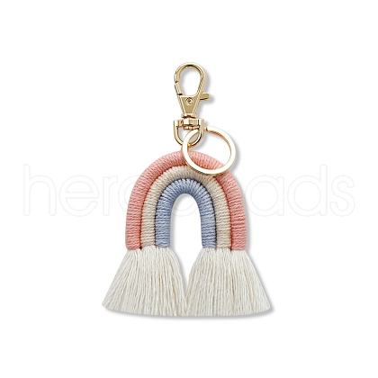 Boho Rainbow Keychain Mini Macrame Rainbow Cute Keychain Weaving Rainbow Tassel Keychain for Women Girls FIND-SZC0013-277-1