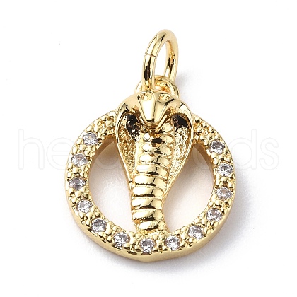 Brass Micro Pave Cubic Zirconia Charms ZIRC-F131-12G-1