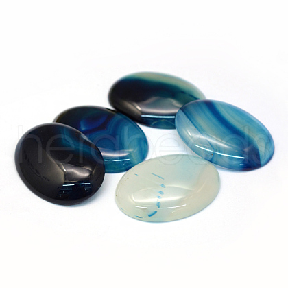 Oval Dyed Natural Striped Agate/Banded Agate Cabochons X-G-R349-30x40-11-1