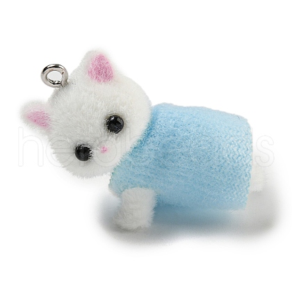 Flocking Resin Cute Pendants RESI-L043-05P-01-1