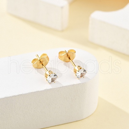 304 Stainless Steel Stud Earrings EJEW-I229-03G-A-1