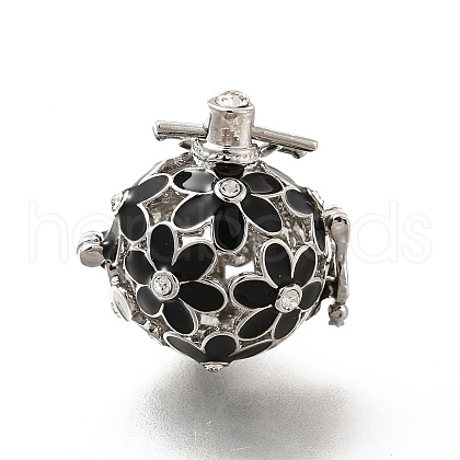 Alloy Crystal Rhinestone Bead Cage Pendants ENAM-M047-04P-A-1