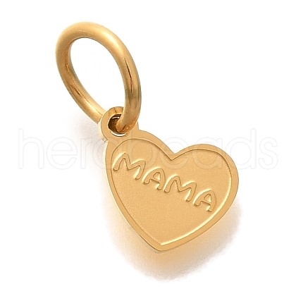 Mother's Day PVD Vacuum Plating 304 Stainless Steel Charms STAS-U035-10G-1