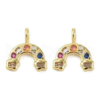 Brass Micro Pave Cubic Zirconia Pendants KK-L231-04G-02-1