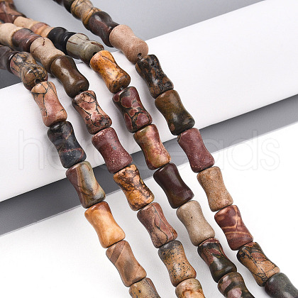 Natural Polychrome Jasper/Picasso Stone/Picasso Jasper Beads Strands G-T140-91-1