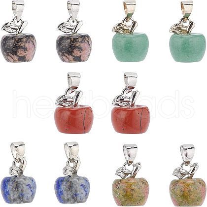  Natural Gemstone Pendants G-NB0002-13P-1