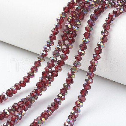Electroplate Transparent Glass Beads Strands EGLA-A034-T8mm-R08-1