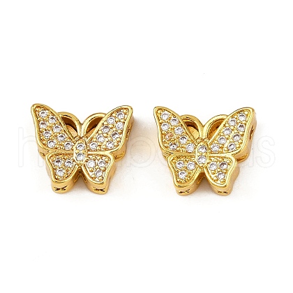 Brass Clear Cubic Zirconia Beads KK-Q081-13B-MG-1