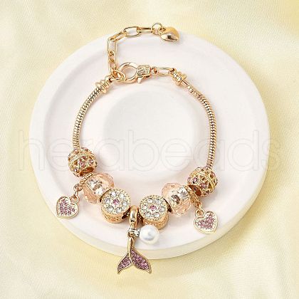 Alloy European Beads Charm Bracelets BJEW-F495-10G-1